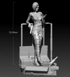 1/24 75mm 1/18 100mm Resin Model Kits 2077 Game Girl Figure Unpainted No Color RW-687