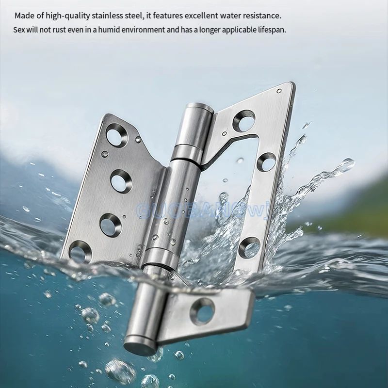 Heavy Duty Stainless Steel Butt Hinge for Cabinet Door, Foldable Leaf Hardware for Wardrobe, Anti-Rust 1PCS