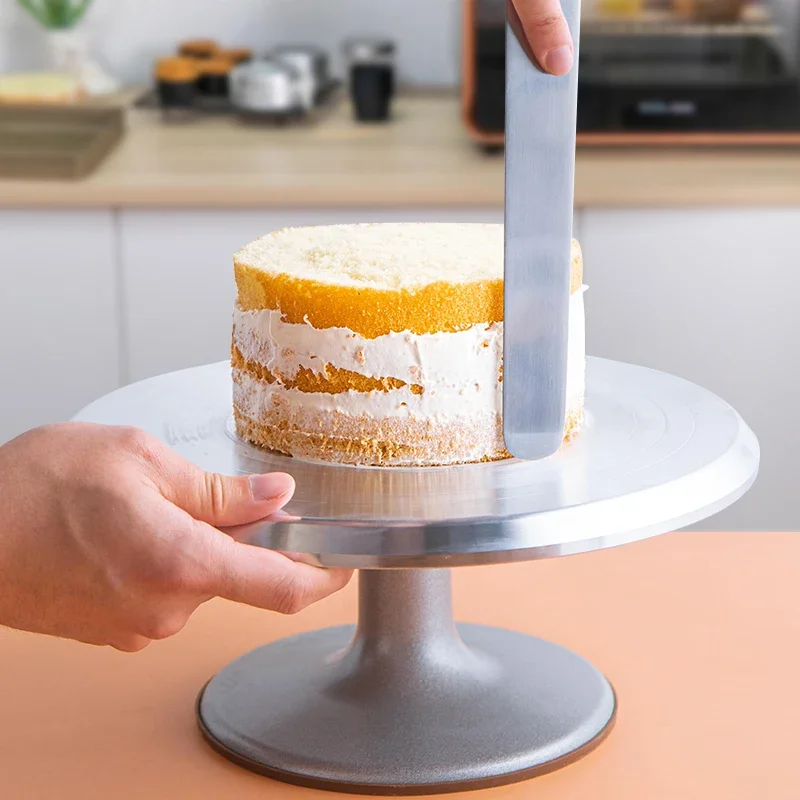 

12 Inch Baking Tools Aluminum Alloy Birthday Cake Turntable Plastic Stainless Steel Glass Cake Stand Craft Turntable Platform