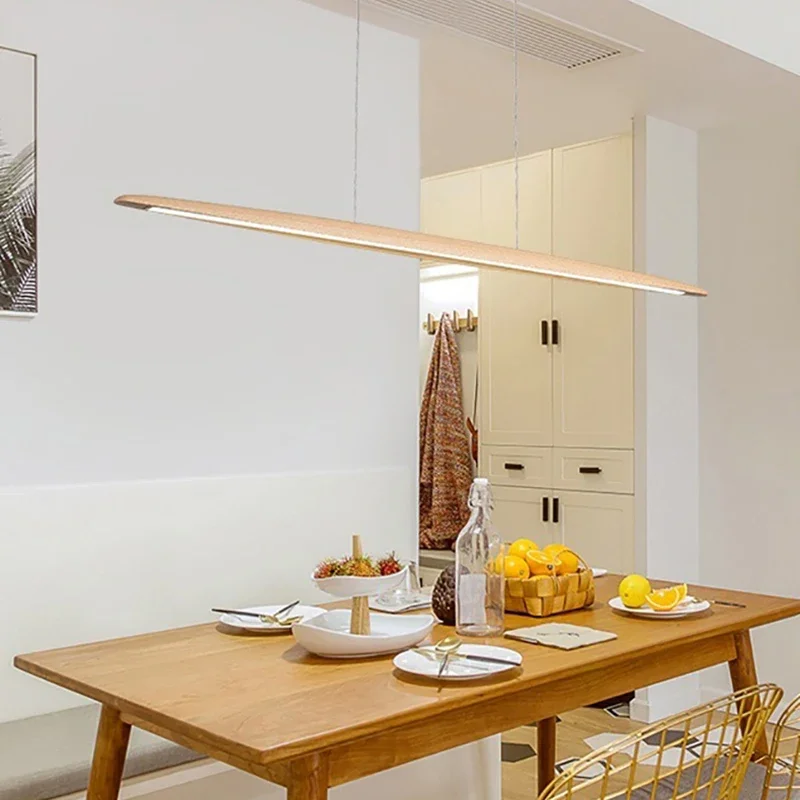 Nordic Holz LED Anhänger Licht Minimalistischen Esszimmer Bar Shop Hotel Foyer Hängen Lampe 3000K Draht Einstellbar Dropshipping