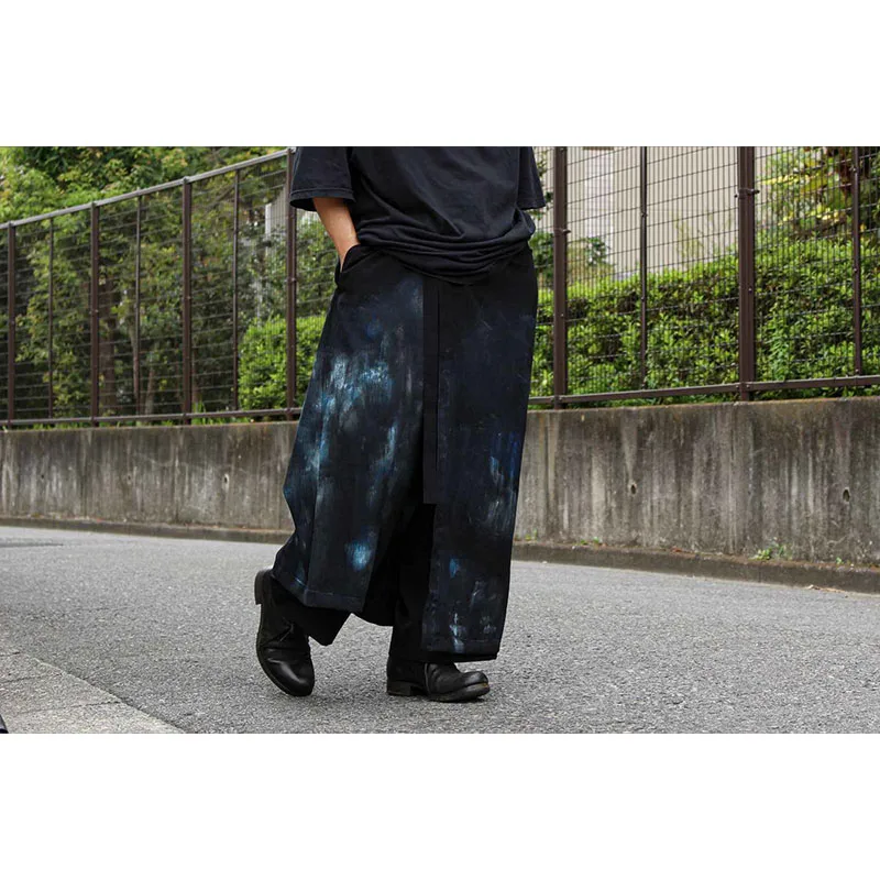 

TOP-YAMOTO японские темные свободные прямые широкие брюки для мужчин и женщин, повседневные и универсальные длинные брюки, модные