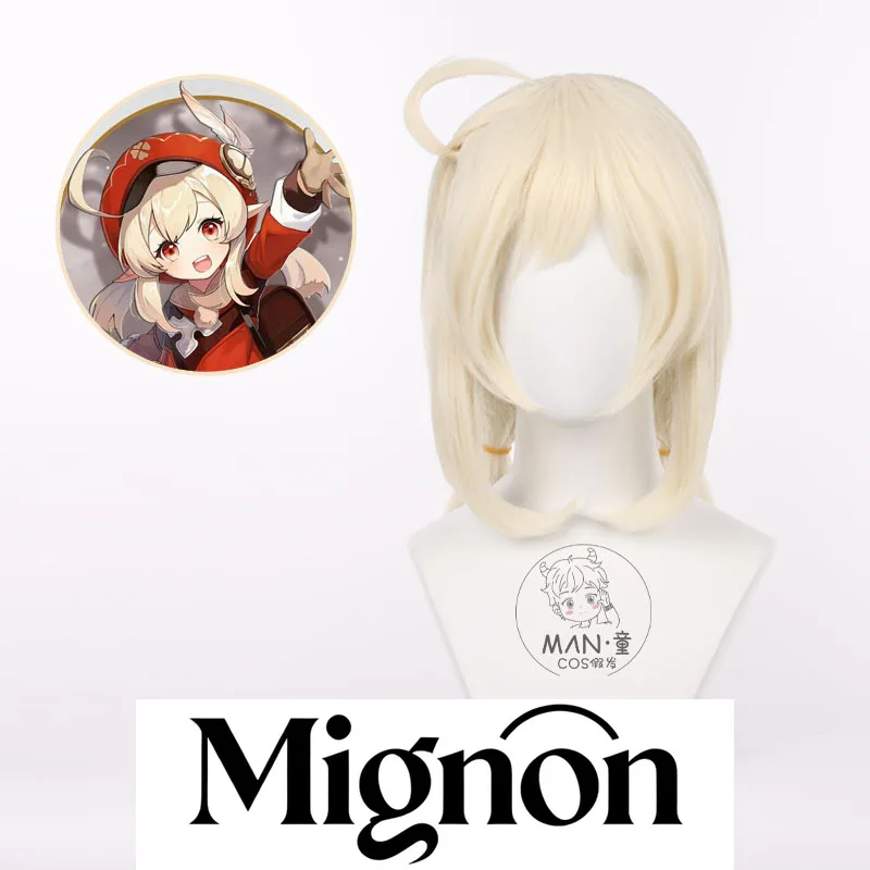 

Genshin Impact Fleeing Sun Klee Косплей Парик Цветочный колокольчик с двойным хвостом Молочно-белый Хэллоуин