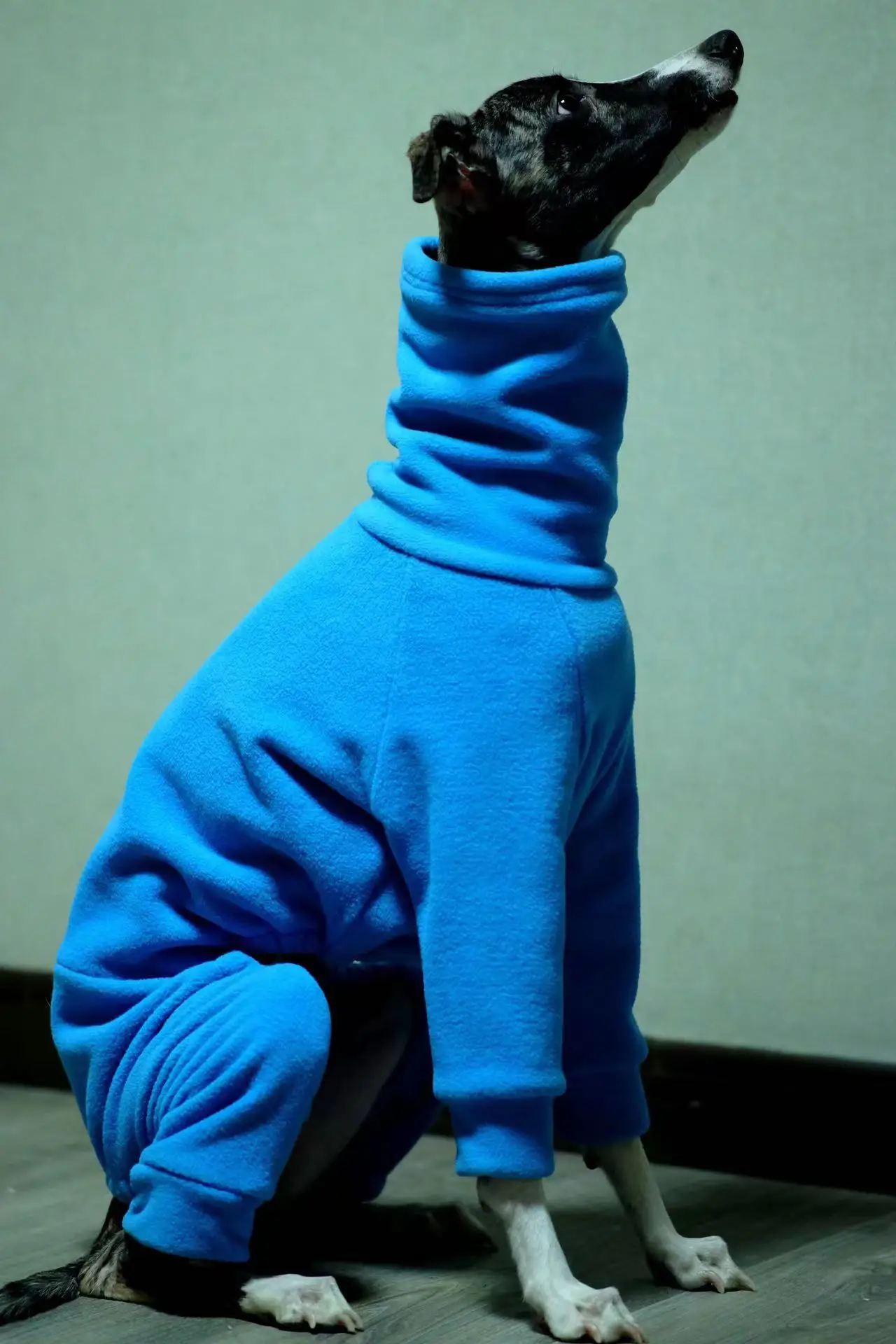 Whippet Polar Fleece Turtleneck Four Legged Jacket Blue Italian Greyhound Winter Clothes