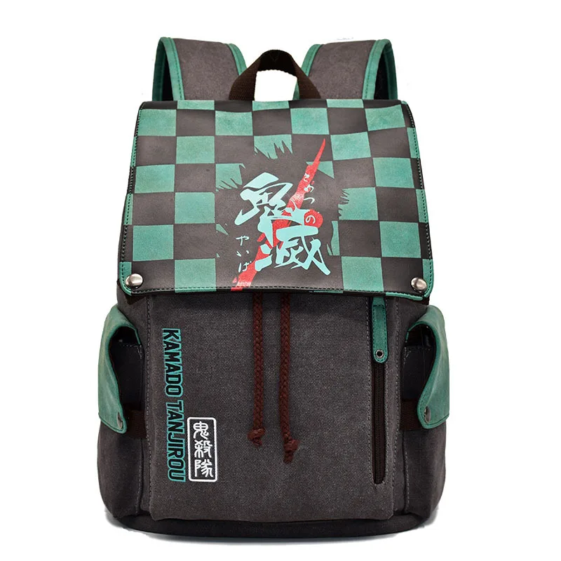 Demon Slayer Anime Cartoon Canvas Backpack Kimetsu No Yaiba Nezuko Tanjirou Zenitsu Giyuu Printing Laptop Schoolbag Birthday Bag