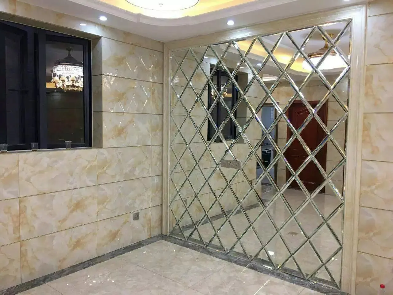 Bevel edge glass mirror tiles