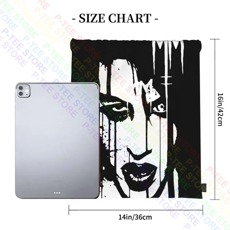 Marilyn Manson Face Drawstring Bags Gym Bag Bookbag Art Print 3d Printing School Sport Bag