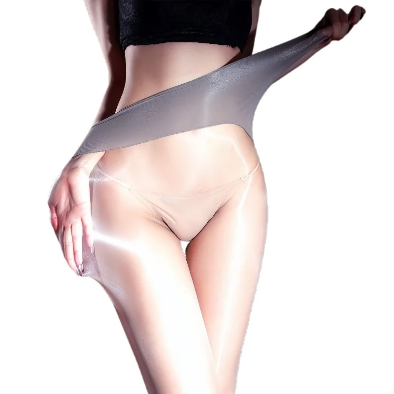 Women's High Density Seamless Deep Crotch Aurora Pantyhose 1D Lip Glaze Ultra-thin Silky Smooth Plus Size Sexy OL Tights Hosiery