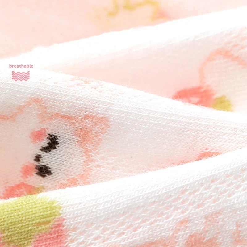 5Paris Kids Socks Cartoon Bunny Design Polyester Fiber with Stars Flowers Soft Comfortable for Daily Wear No Slip  Breathable