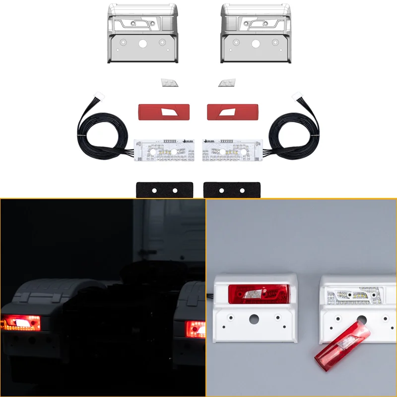 1 Pair plastic taillight for Tamiya 1/14 RC for SCANIA 770S R620 for Volvo for ACTROS 3363 Car