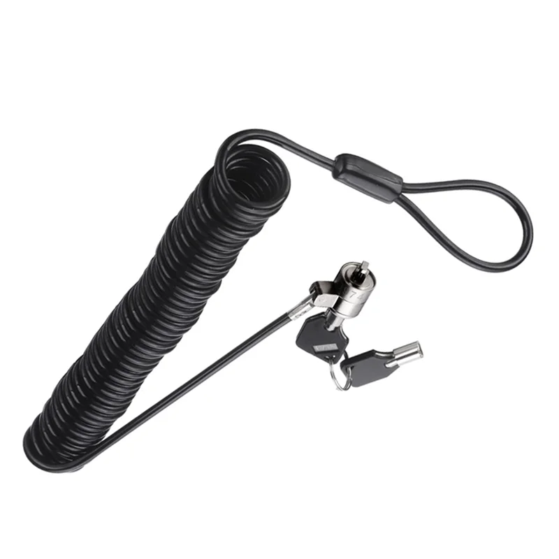 L72A-Laptop Computer Lock Laptop Lock Anti-Theft Lock Universal Retractable Spring Rope Steel Cable Key Computer Lock