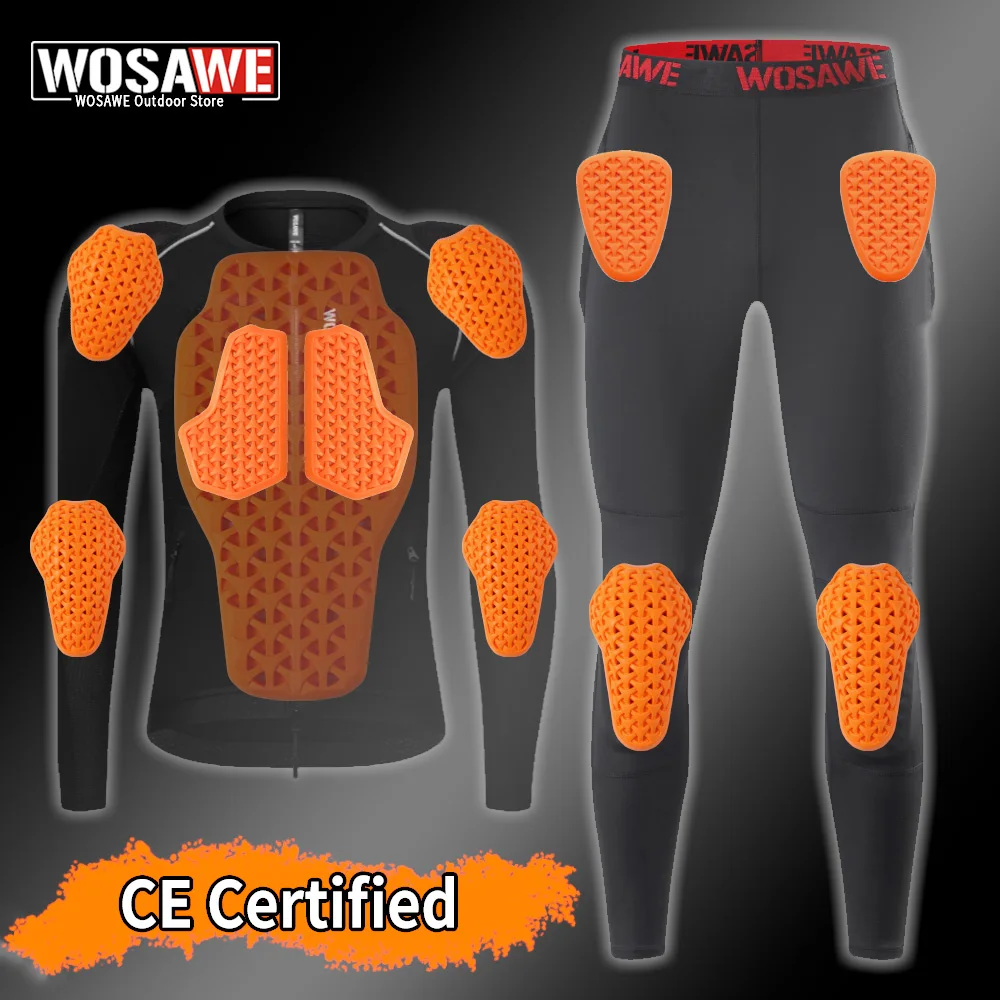 WOSAWE CE Certified Motorcycle Armor Jacket Insert Back Protector Universal Anti-Shock Rider Armor Back Spine Protective Pad
