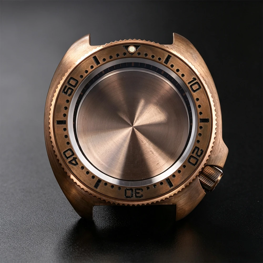 Tin Bronze 6105 Watch Case 4.2 o'clock Crown 28.5 Discs Suitable for NH35 Movement Sapphire Mirror High-Quality