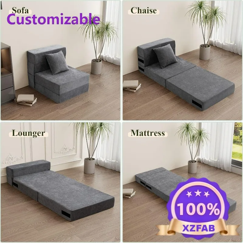 Factory Direct Lazy Sofa Tatami Recumbable Sleeping Single Chair Bedroom Balcony Cream Wind Removable and Washable Folding Chair