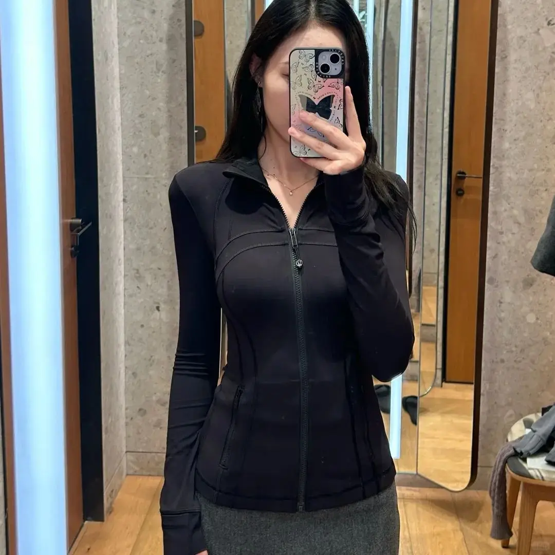 Chaqueta con cuello alto LULU FLORA, ropa de yoga, ropa exterior, de secado rápido, protección solar de verano, deportiva, ajustada, versátil