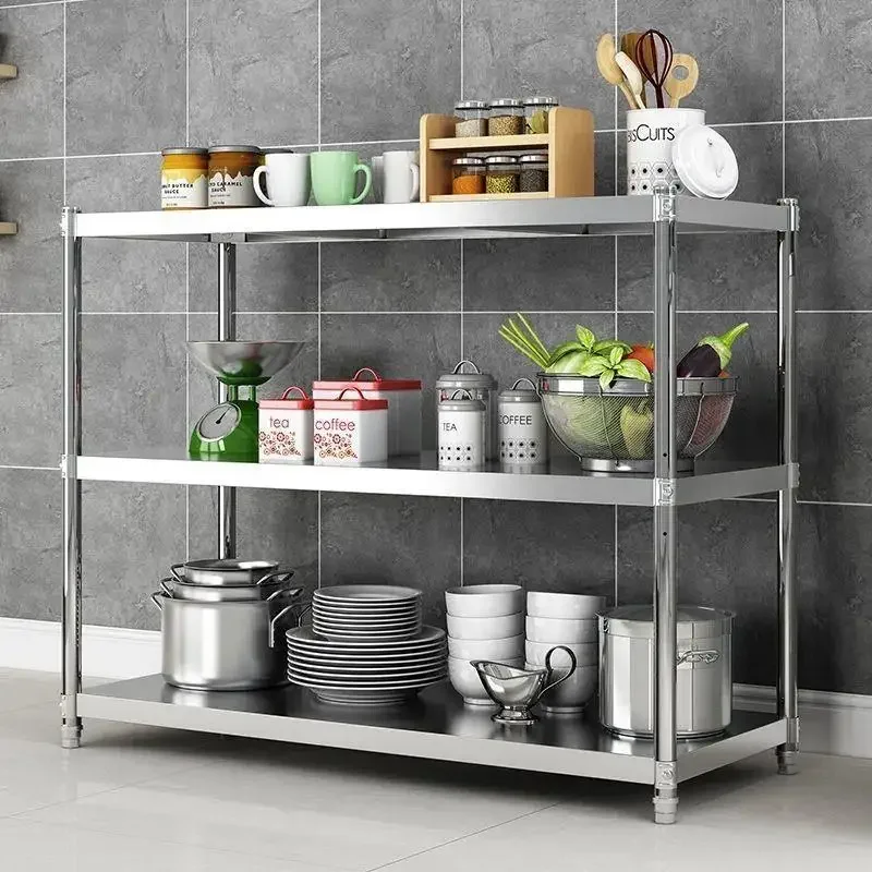

Multifunctional stainless steel, extra thick kitchen rack, rice cooker micro-boiler, three-layer adjustable seasoning rack