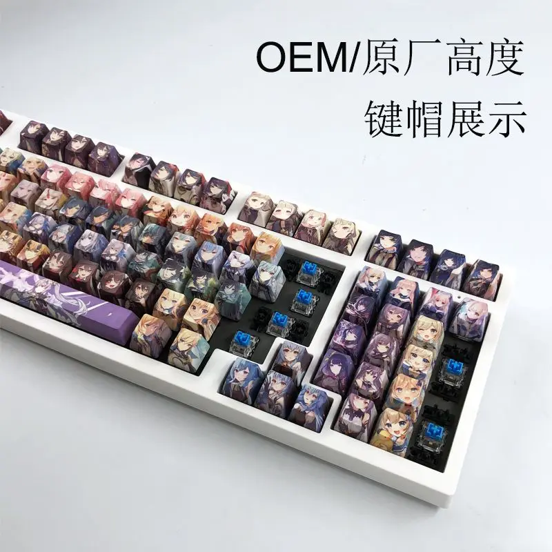 

Мультфильм аниме Genshin Impact Keycap zhongli Механическая клавиатура сменная клавиша R4 PBT термосублимация Cherry OEM высота