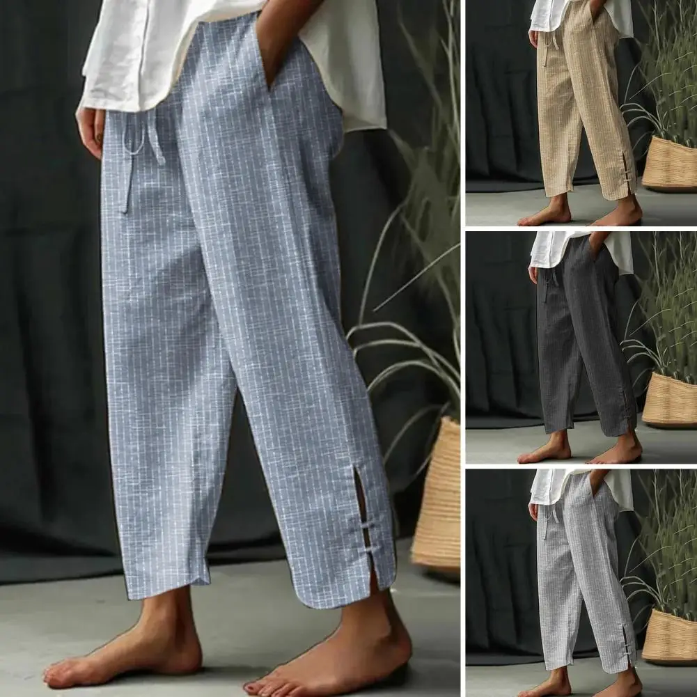 Pantalones de chándal de pierna recta con bolsillos laterales para mujer, pantalones bombachos ancha con bolsillos de pierna, informales, elegantes, para primavera