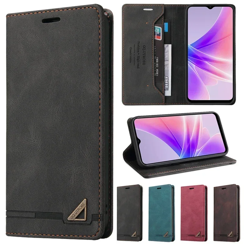 Wallet Flip Leather Texture Case For OPPO A96 A95 A94 A92 A78 A77 A76 A74 A73 A72 A58 A57 A54 A53 A52 A36 A35 A33 A32 A16 A15