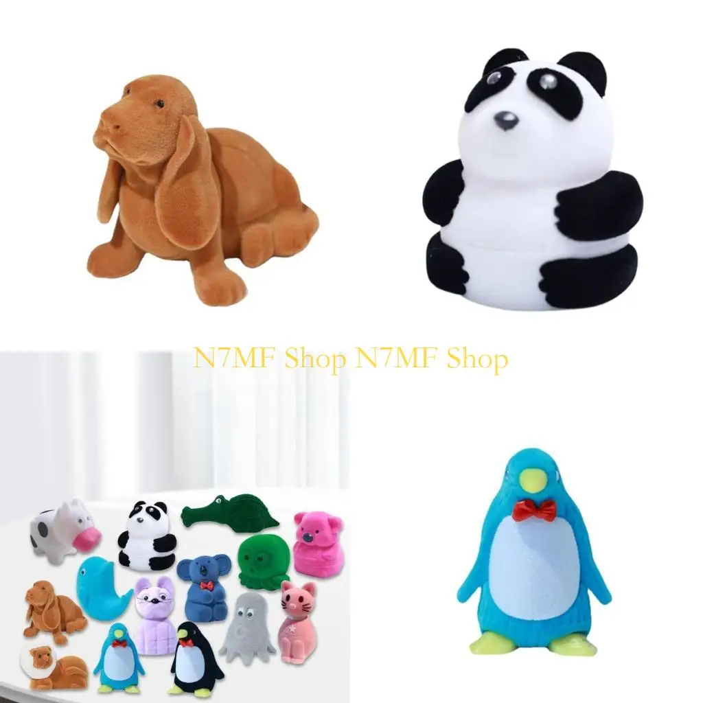 

N7MF Creative Lovely Animal Flocking Ring