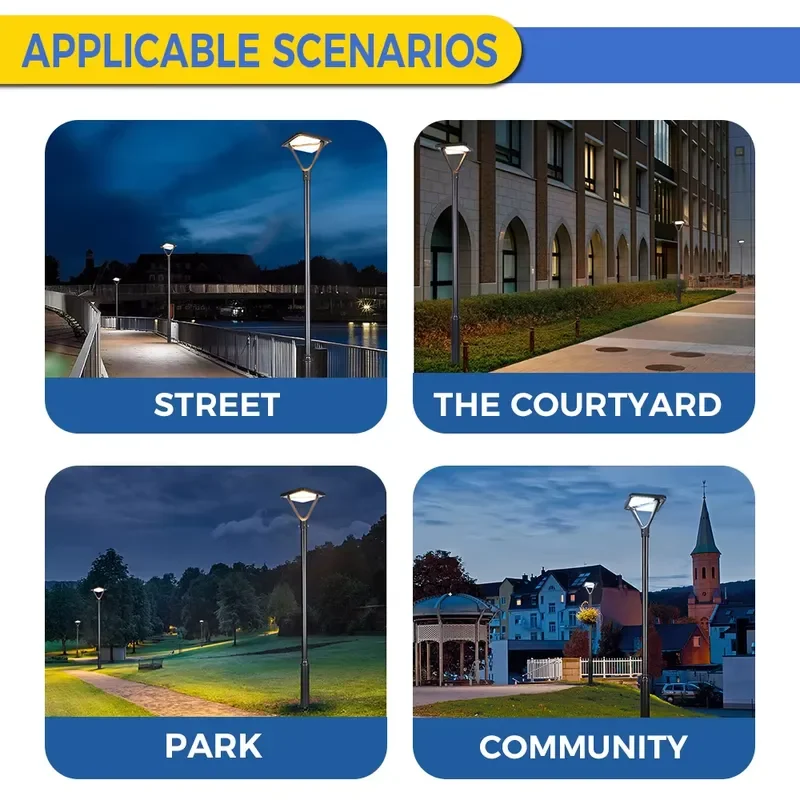 Light Luxury LED Solar Lamp Post Pole for Garden Villa Urban Road Outdoor Solar Street Lights IP65 Renewable Energy Source
