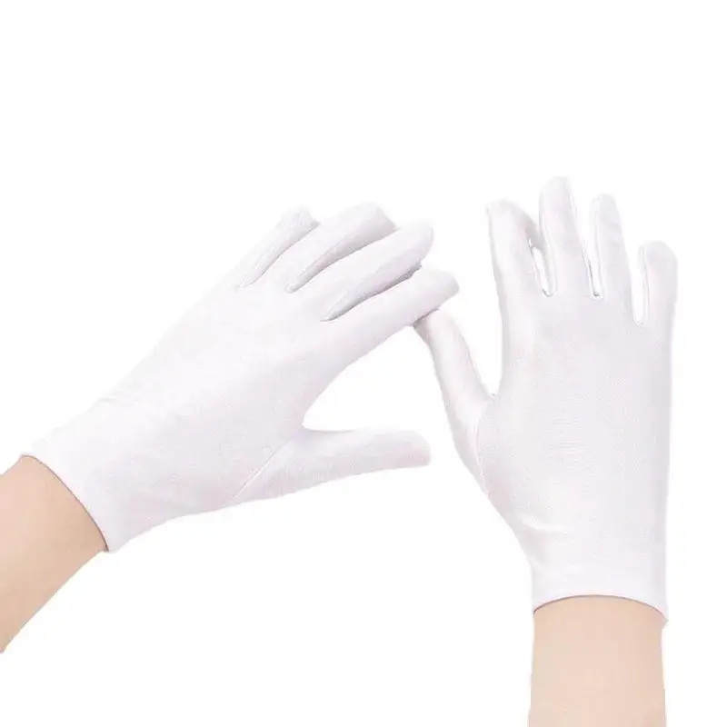 Elastic Dance Gloves Lycra Short Style for Military Training Men Women White Ceremony Thin Short Dance Tight Fit Drill Team G...