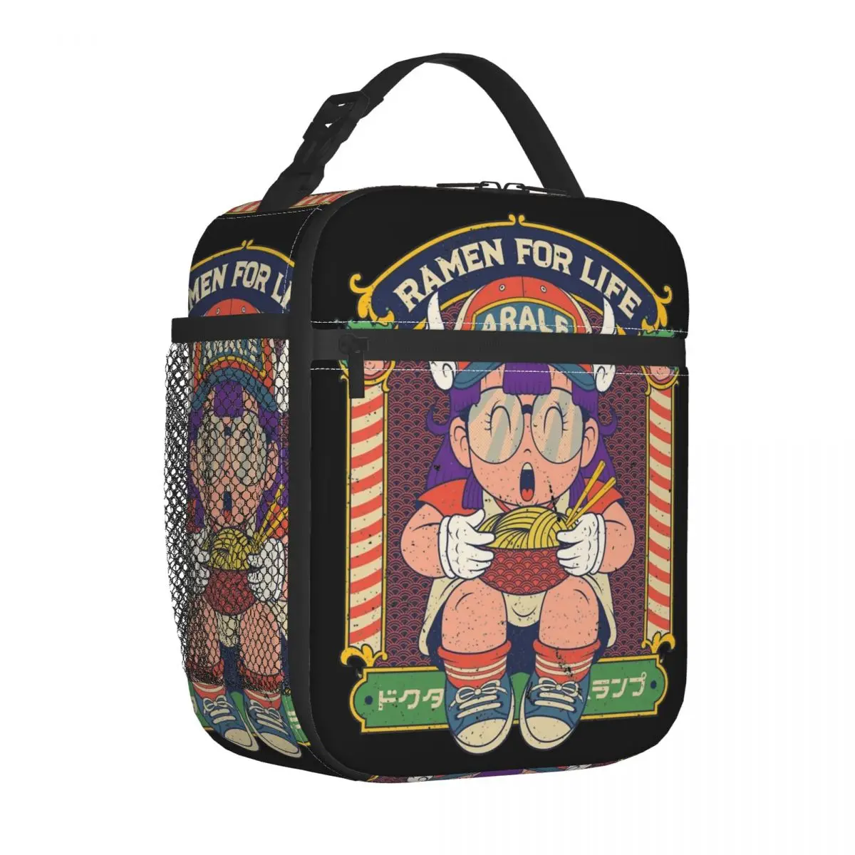 Dr Slump Ramen For Life Arale Insulated Lunch Bag Portable Anime Meal Container Cooler Bag Tote Lunch Box Beach Travel Girl Boy