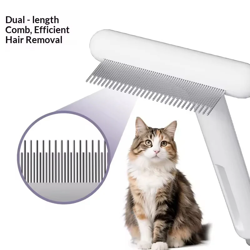 Stainless Steel Pet Rake Comb Grooming Brush - Undercoat Deshedding Tool For Dogs And Cats - Detangles Remove Loose Fur Thin Hai