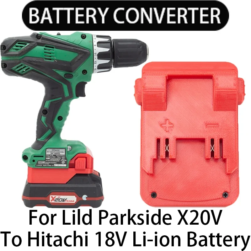 Adapter für Hitachi/Hikoki 18 V Li-Ionen-Werkzeug, wandelt sich in Lidl Parkside X20V Li-Ionen-Akku-Adapter, Elektrowerkzeug-Zubehör um