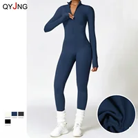 Autumn Winter Sporty Jumpsuit Women Sportswear Long Sleeve Zipper Warm Gym Fitness Overall Yoga Workout Clothes One Piece Outfit - Image 3