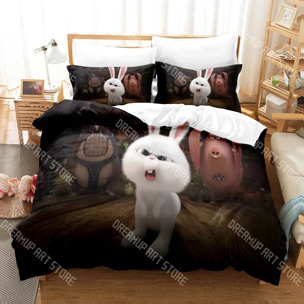 Fashion Secret Life of Pets Cartoon Bedding Set Single Twin Full Queen King Size Bed Set Kids Bedroom Duvetcover Set