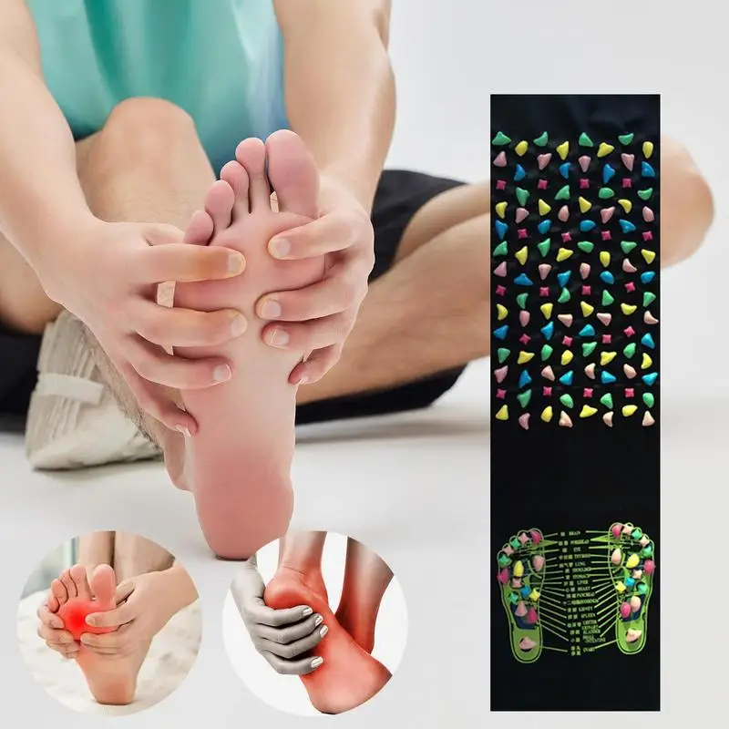 Foot Massage Mat Reflexology Walk Stone Road Mat Anti-Slip Foldable Reflexology & Relaxation Tool For Long Sitting Elderly