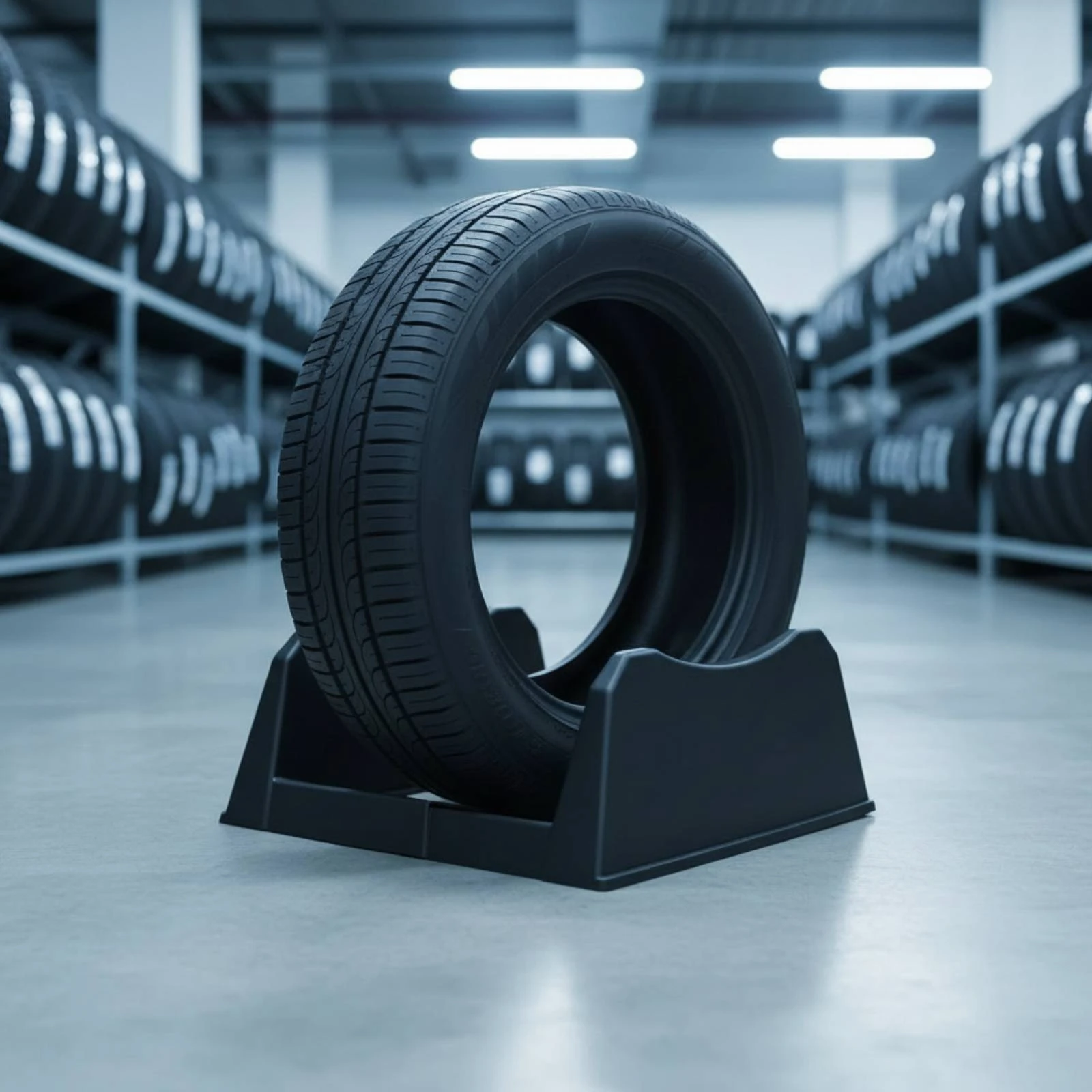 Tire Display Stand Sturdy Wheel Display Stand Tire Holder Compact Wheel Rim Holder Slim-Profile for Showroom, Shop - view 3