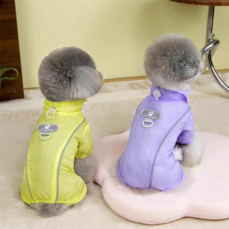

Dog Clothes Summer Thin Reflective Overalls Jumpsuit For Small Dog Dachshund Chiwawa Pet All-In-One Costume Puppy Onesie Pajamas