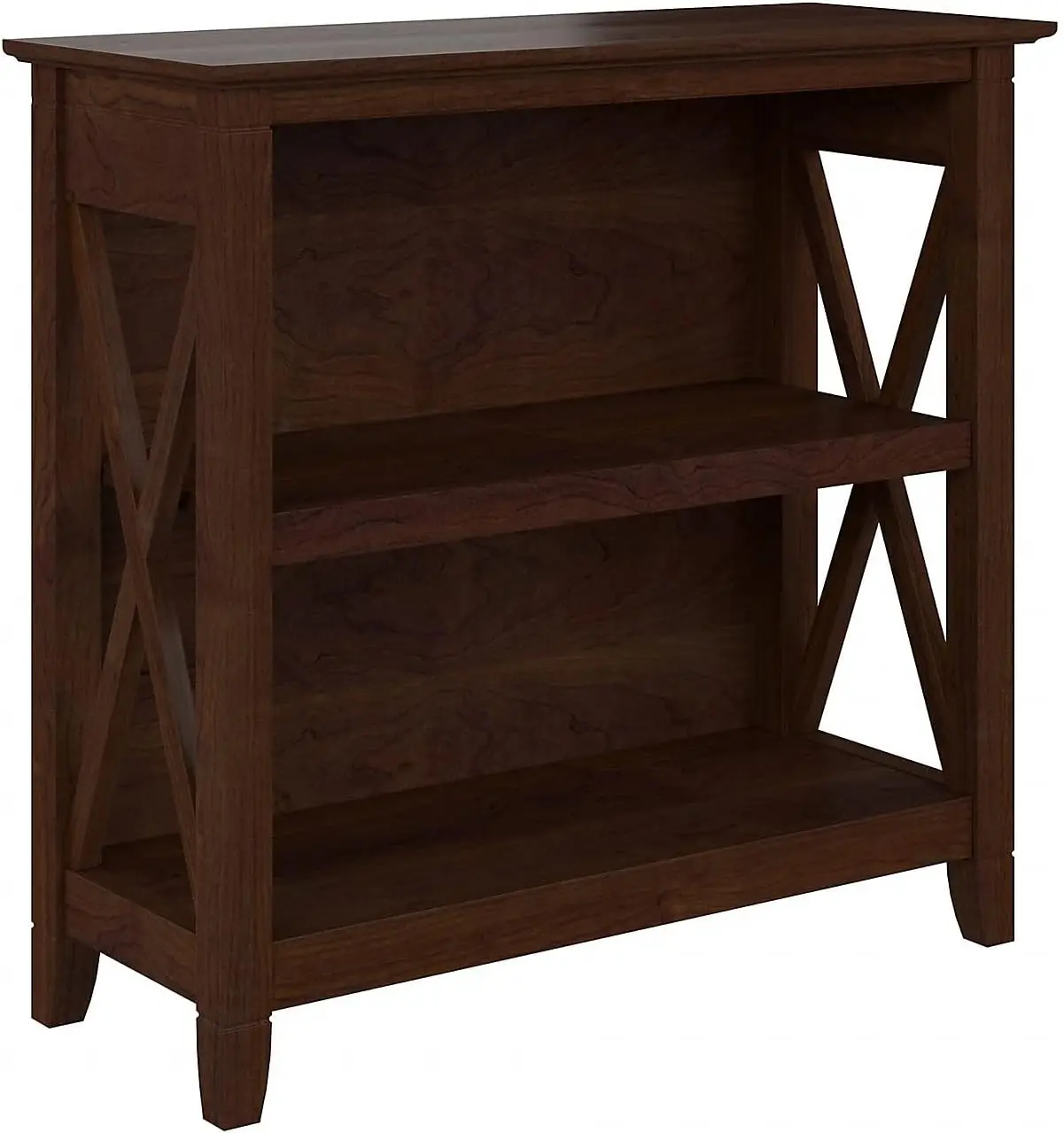 

Furniture Key West Small 2 Shelf Bookcase in Bing Cherry Low bookcase has one adjustable shelf and one fixed shelf to accommod