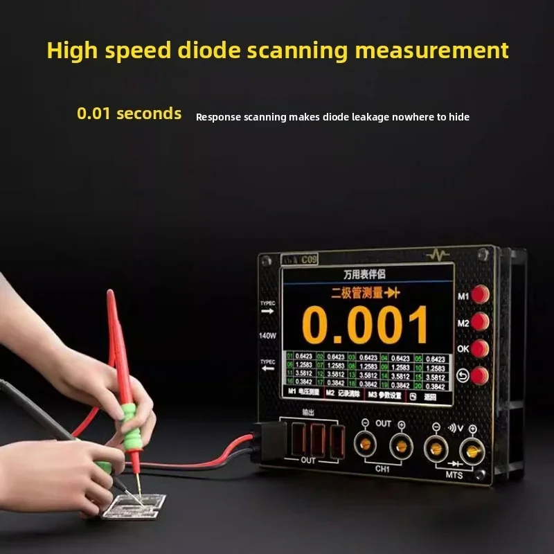C09 Waveform AmmeterPointer Curve Display Current and Voltage Detection Multimeter Measurement Power Supply Secondary Screen