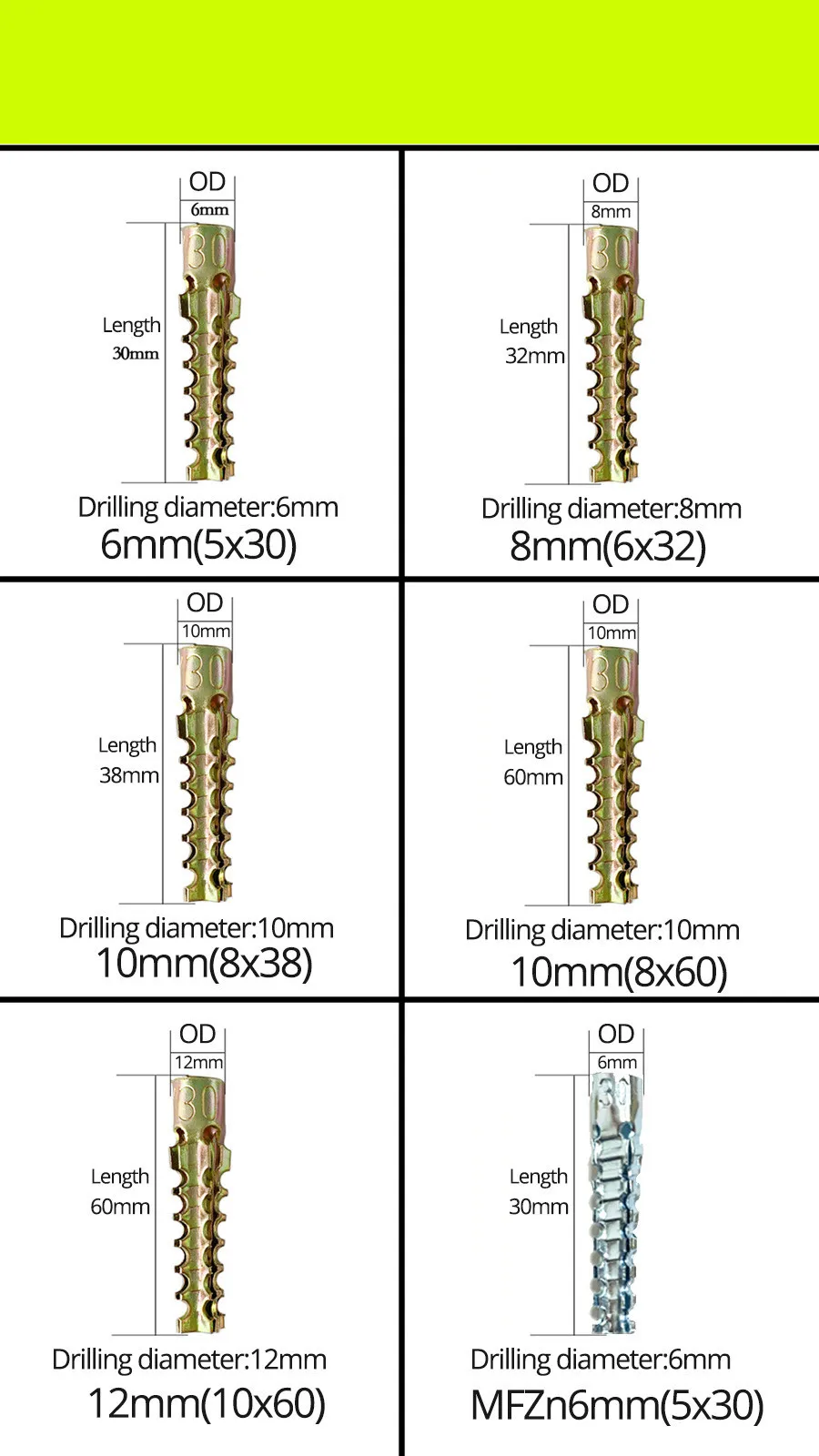 Serrated gecko expansion tube nail Concrete upgrade anti-loose style metal expansion screws lightweight brick expansion bolts