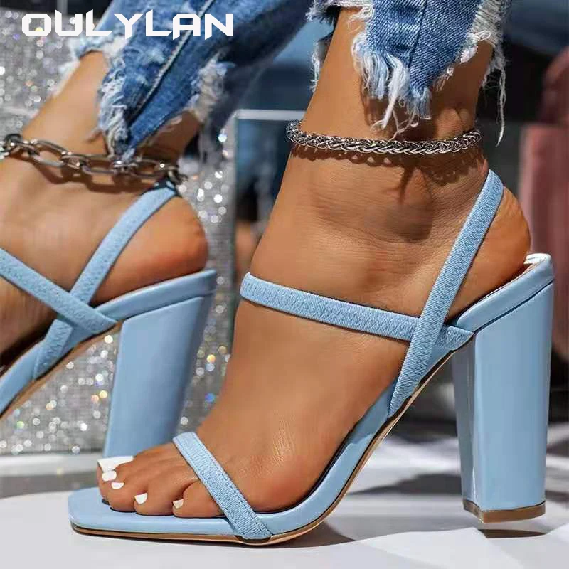 Oulylan 2024 Summer Womens High Heel Sandals Transparent Heels Luxury Strap Slingbacks Female Sexy Wedding Sandal