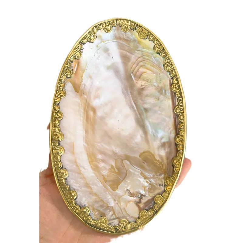 Natural shell polished fruit plate caviar plate hotel setting table shooting props shell plate pearl shell tray