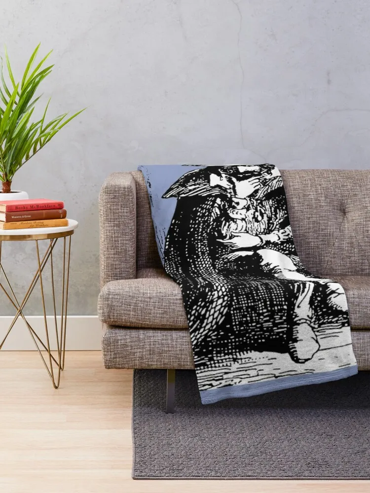 Guy Fawkes Black and White Vector Art Throw Blanket valentine gift ideas warm for winter Nap Blankets