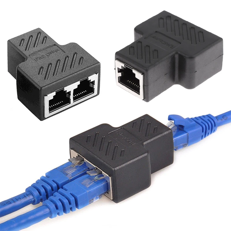 Złącze RJ45 1 na 2 Rozgałęźnik Kabla Sieciowego LAN Ethernet Adapter Rozdzielacz Interfejsu RJ45 Cat5/Cate6