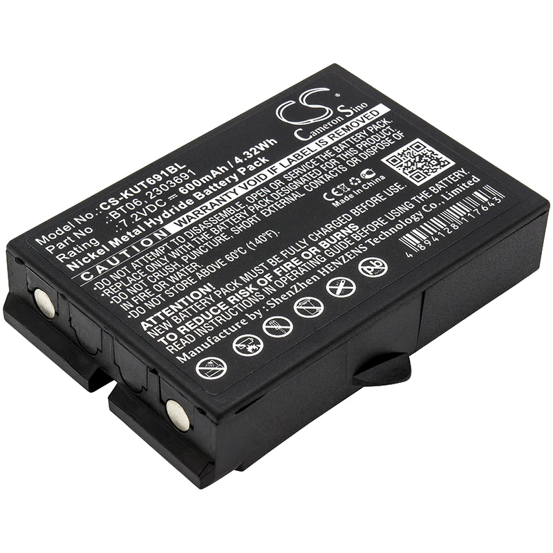 Crane Remote Cont Battery For IKUSI 2303691  BT06 TM61  TM62 Transmitters 303691 Volts 7.2 Capacity: 600mAh / 4.32Wh