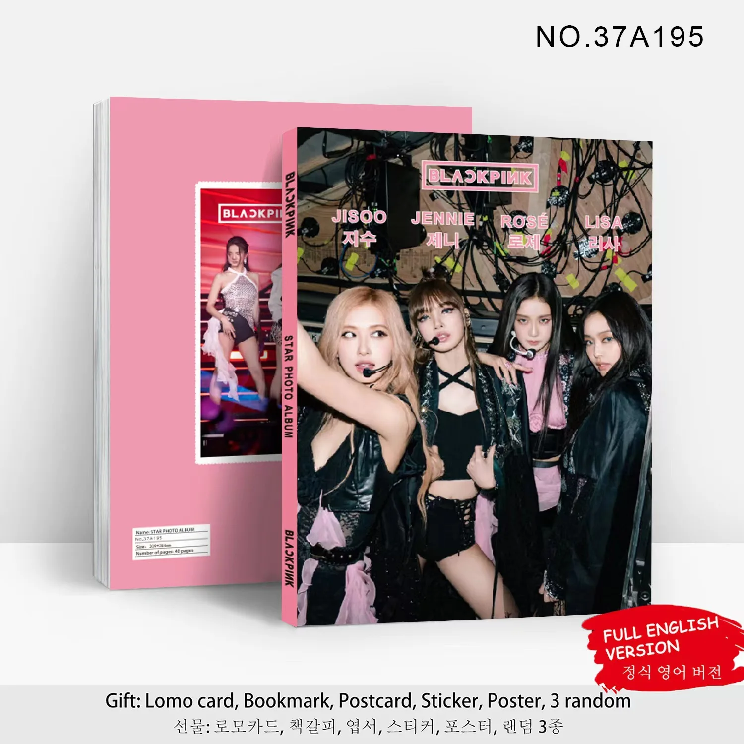 Kpop nero e rosa nuovo Album Album fotografico a 5 stelle ritratto HD Photo Gallery Sticker Poster segnalibro collezione di carte fan regali