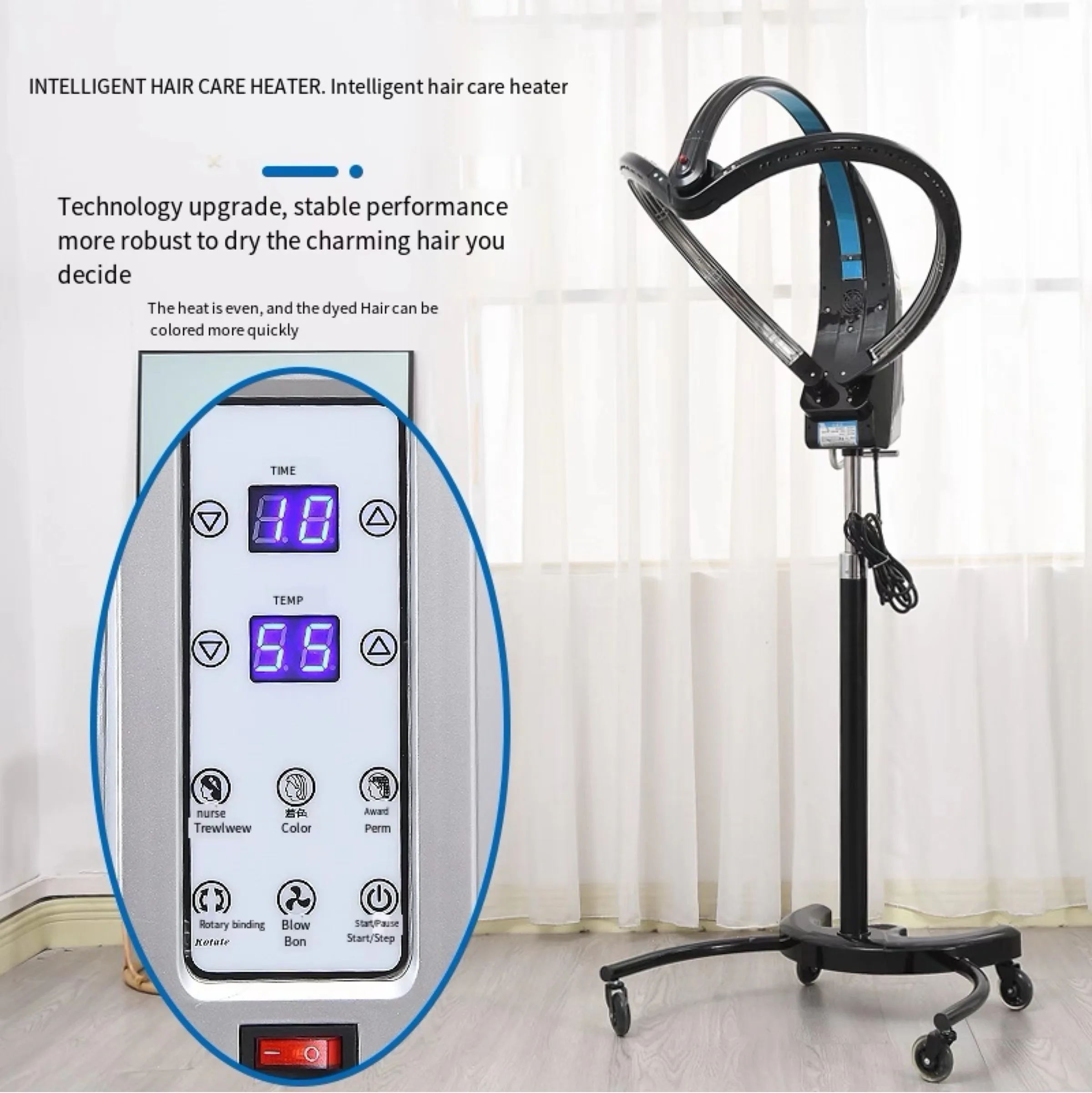 

Портативная стоячая машина для химической завивки волос, салонный качественный цветной процессор, машина для химической завивки с ионным нагревателем для фена