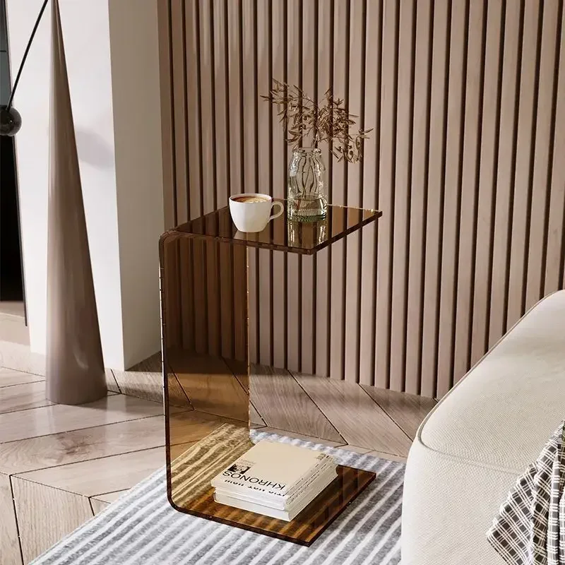 

Simple and Light Luxury Acrylic Sofa Side Small Apartment Living Room Design Sense Tea Table Household Bedroom Bedside Table