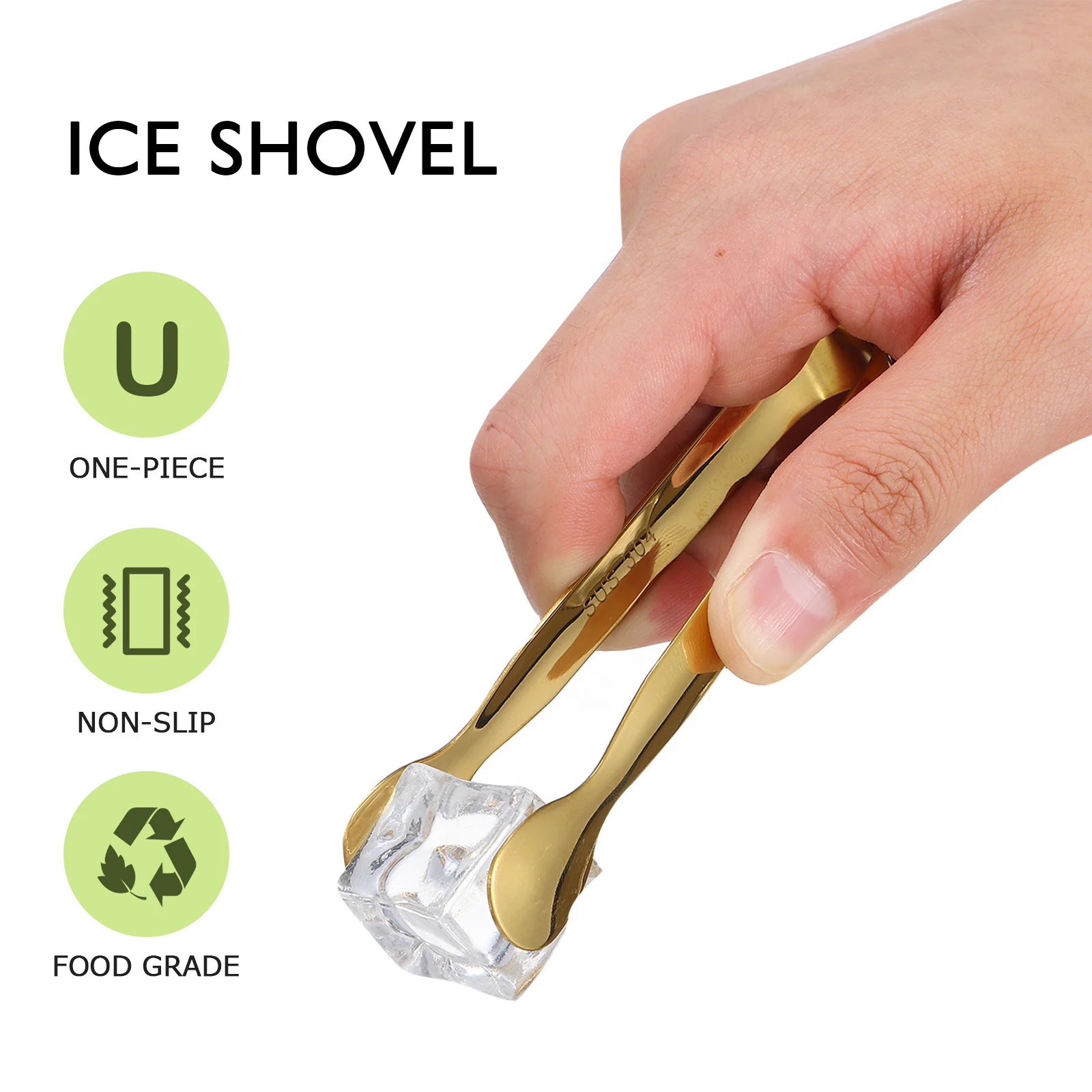 

2 pcs Shovels Serving Tongs Stainless Steel Ice Tongs Set For Kitchen Restaurant Bar Ice Scoop Metal Cake Bread Clamps