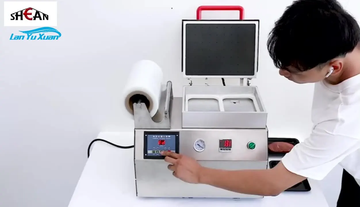 Rau Nấu Chín Thực Phẩm Da Đóng Gói Hút Chân Không Máy Chế Biến Cá Da Máy Đóng Gói