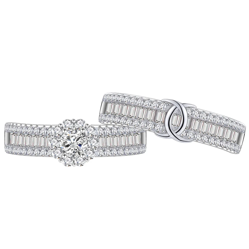 

Europe and United States Wholesale New Two-Piece 925 Silver Ring Jewelry for Women