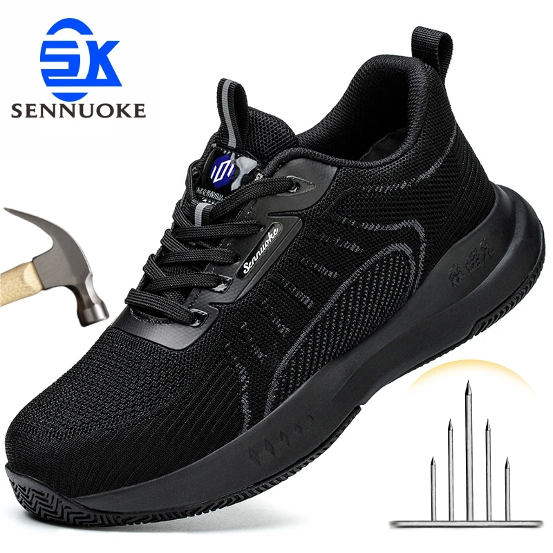 Safety Shoes Men for Work Lightweight Sport Sneakers Steel Toes Safety Tennis Protection for the Feet Original