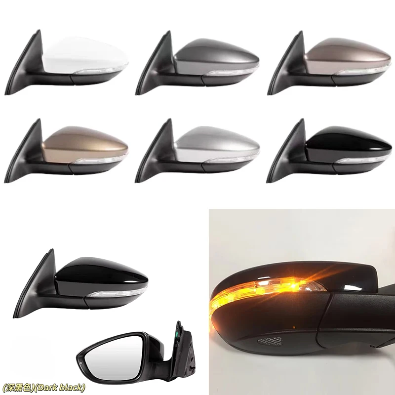 Espejo Lateral para VW Jetta A2 (NF) 2012-2018, 9 Pines, Plegable Eléctricamente, Cristal Calefactable con Luz de Cortesía (No para Versión Estadounidense)