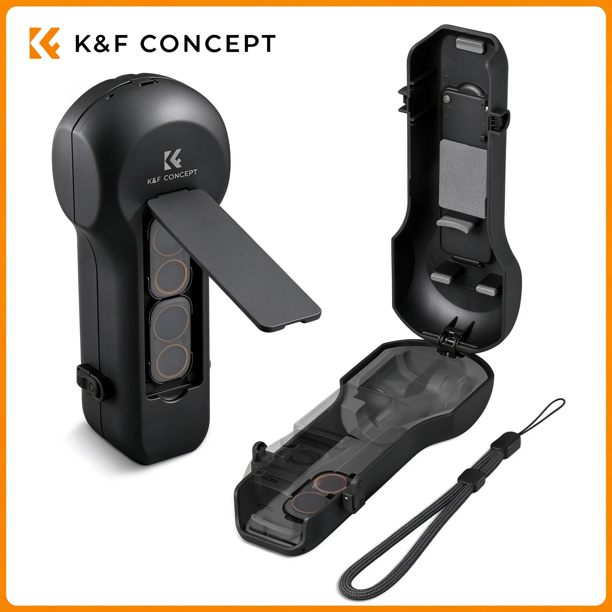 K&F CONCEPT Protective Case For Insta360 Luna Ultra with 3 Magnetic Filter Slot Hard Shell Soft Lining Action Camera Carry Case